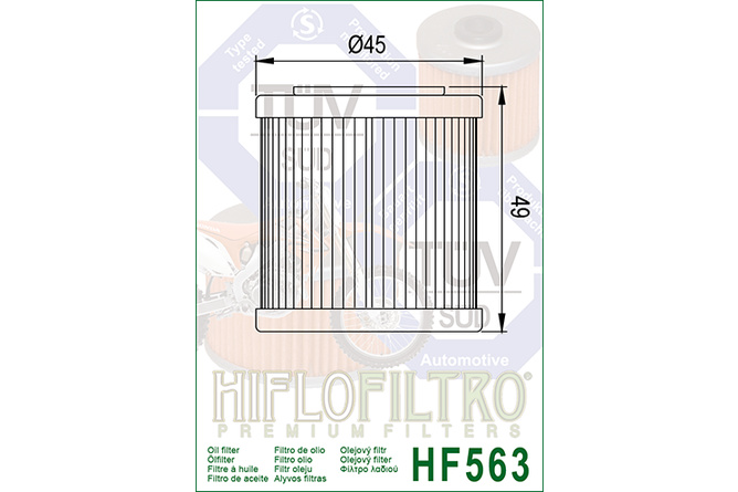 Filtre à huile Hiflofiltro HF563