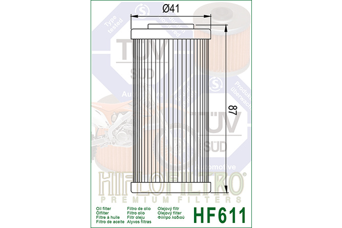 Filtro de Aceite Hiflofiltro HF611