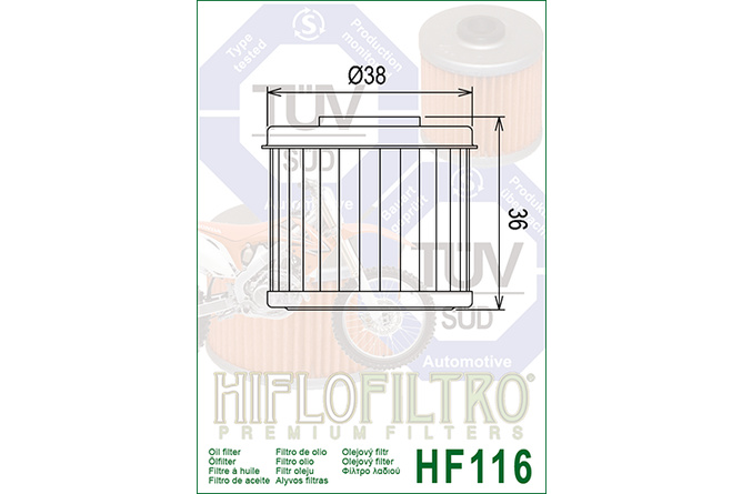 Filtro olio Hiflofiltro HF116 CRF 250 / 450