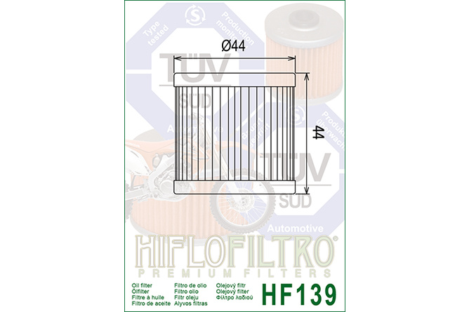 Filtro de Aceite Hiflofiltro HF139