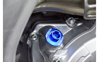 Bouchon de remplissage d'huile aluminium Honda / Yamaha bleu
