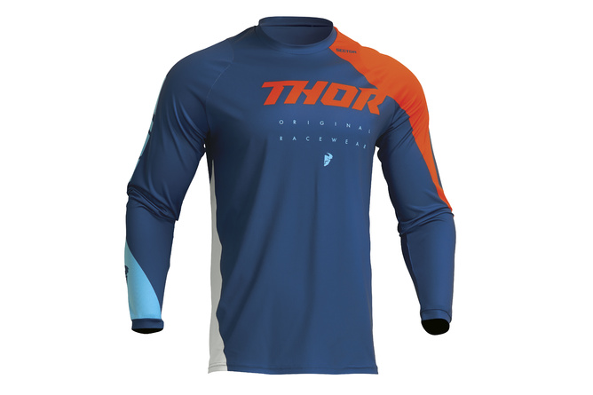 Camiseta MX Thor Sector Edge Infantil Azul Marino / Naranja