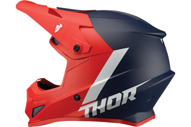 Casco Motocross Thor Sector Chev Rojo / Azul Marino