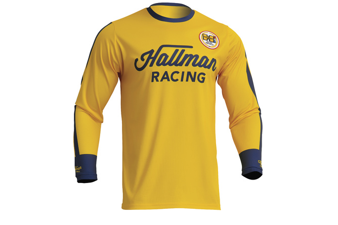 Camiseta Motocross Thor Hallman Differ Roosted Amarillo / Azul Marino
