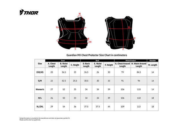 Chest Protector Thor Guardian MX white / black