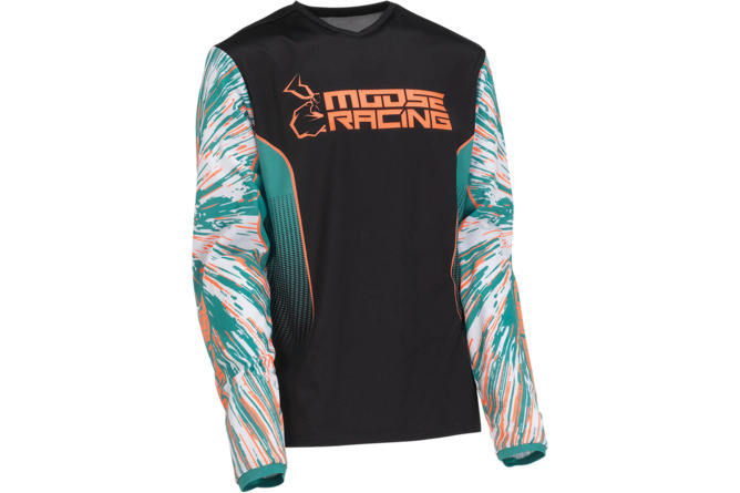 Camiseta MX Moose Racing Infantil Agroid Turqueza/Naranja/Negro