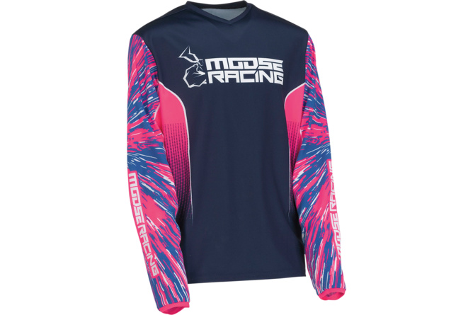 Camiseta MX Moose Racing Infantil Agroid Rosa/Azul