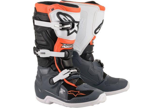 Alpinestars Tech 7s kids cross motorcycle boots grey / white / orange