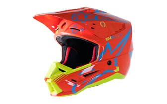 MX Helm Alpinestars SM5 Action neon orange/türkis/neon gelb 