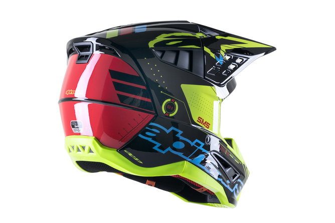 MX Helm Alpinestars SM5 Action schwarz/türkis/neon gelb