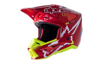 MX Helm Alpinestars SM5 Action rot/weiß/neon gelb 