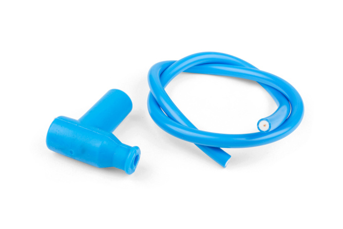 Ignition Cable with spark plug cap blue