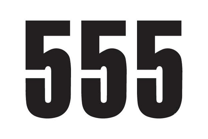 Number Sticker x3 Blackbird #5 13X7cm black