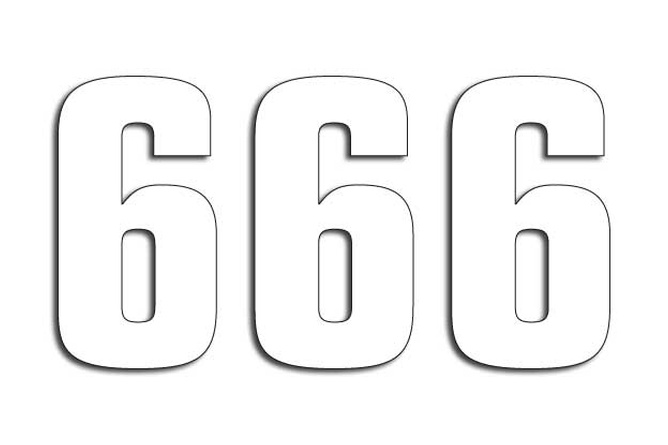 Number Sticker x3 Blackbird #6 16X7.5cm white