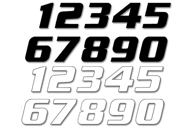 Number Sticker x3 Blackbird #1 20X25cm white