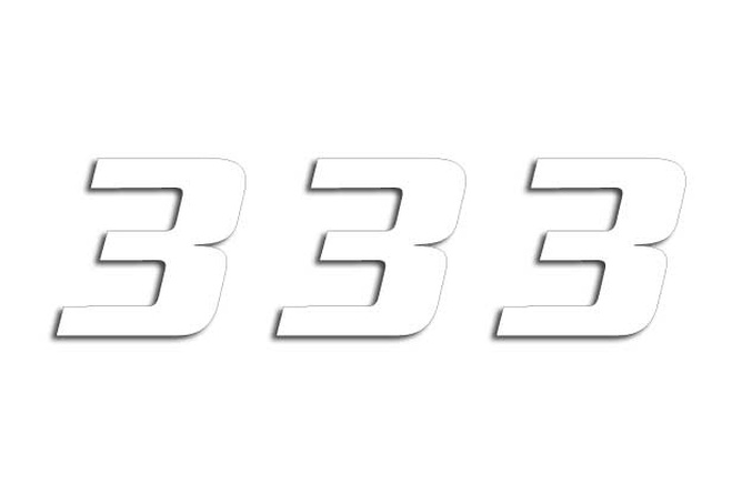 Pegatinas Números x3 Blackbird #3 20X25cm blanco