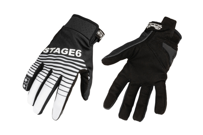 Motorcycle Gloves Stage6 Street Pure White / Black