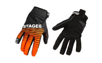 Motorrad Handschuhe Stage6 Street Pure Orange / Schwarz