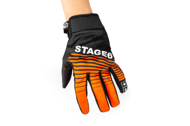 Motorrad Handschuhe Stage6 Street Pure Orange / Schwarz