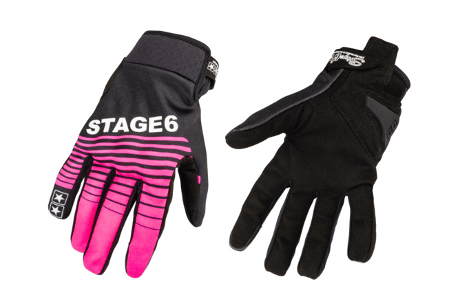Motorrad Handschuhe Stage6 Street Pure Pink / Schwarz