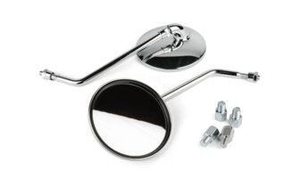 Mirror Set vintage round chrome 103mm