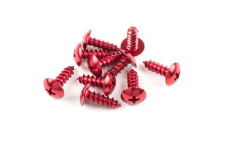 Fairing screws aluminum M4x12 red (x 10)