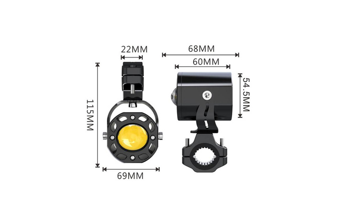 Phare additionnel LED Ecobene 12V - 50W Rond