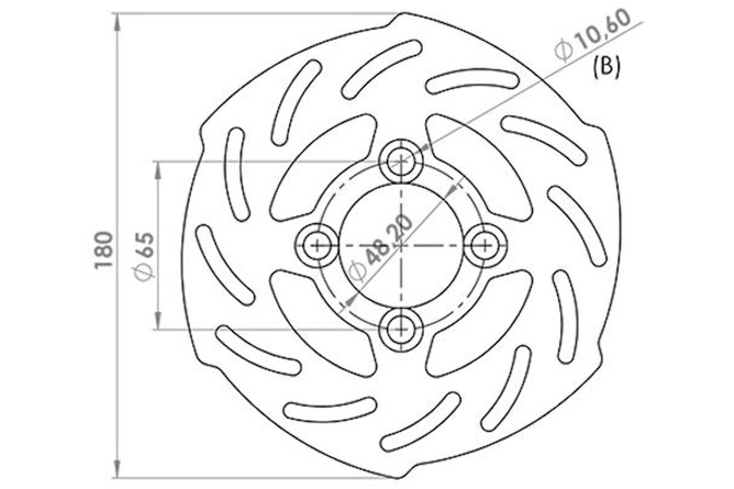 Bremsscheibe Yamaha BWs 180mm - 4 Löcher