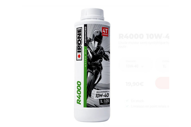 4-Stroke Engine Oil 10W40 Ipone R4000 RS semi-synthetic 1L