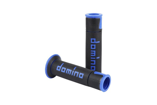 Poignées Domino A450 On-Road Racing noir / bleu (open end)