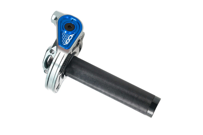 Kurzhub-Gasgriff Voca Bestia CNC 90º Blau