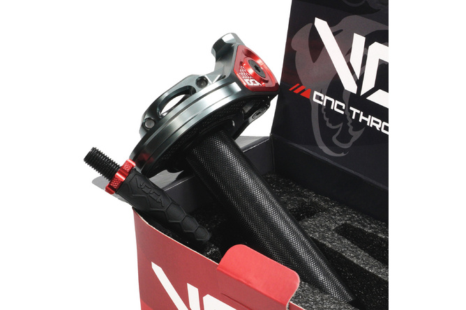 Kurzhub-Gasgriff Voca Bestia CNC 90º Rot