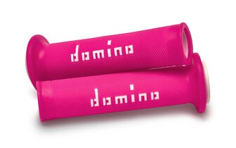 Poign&eacute;es Domino A010 extr&eacute;mit&eacute; ouverte rose / blanc