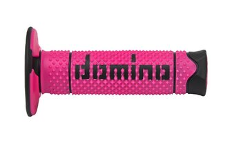 Poign&eacute;es motocross Domino A260 rose / noir