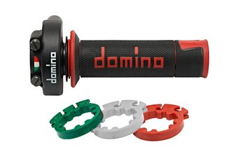 Mando de Gas Completo 4T Domino XM2 Negro / Rojo